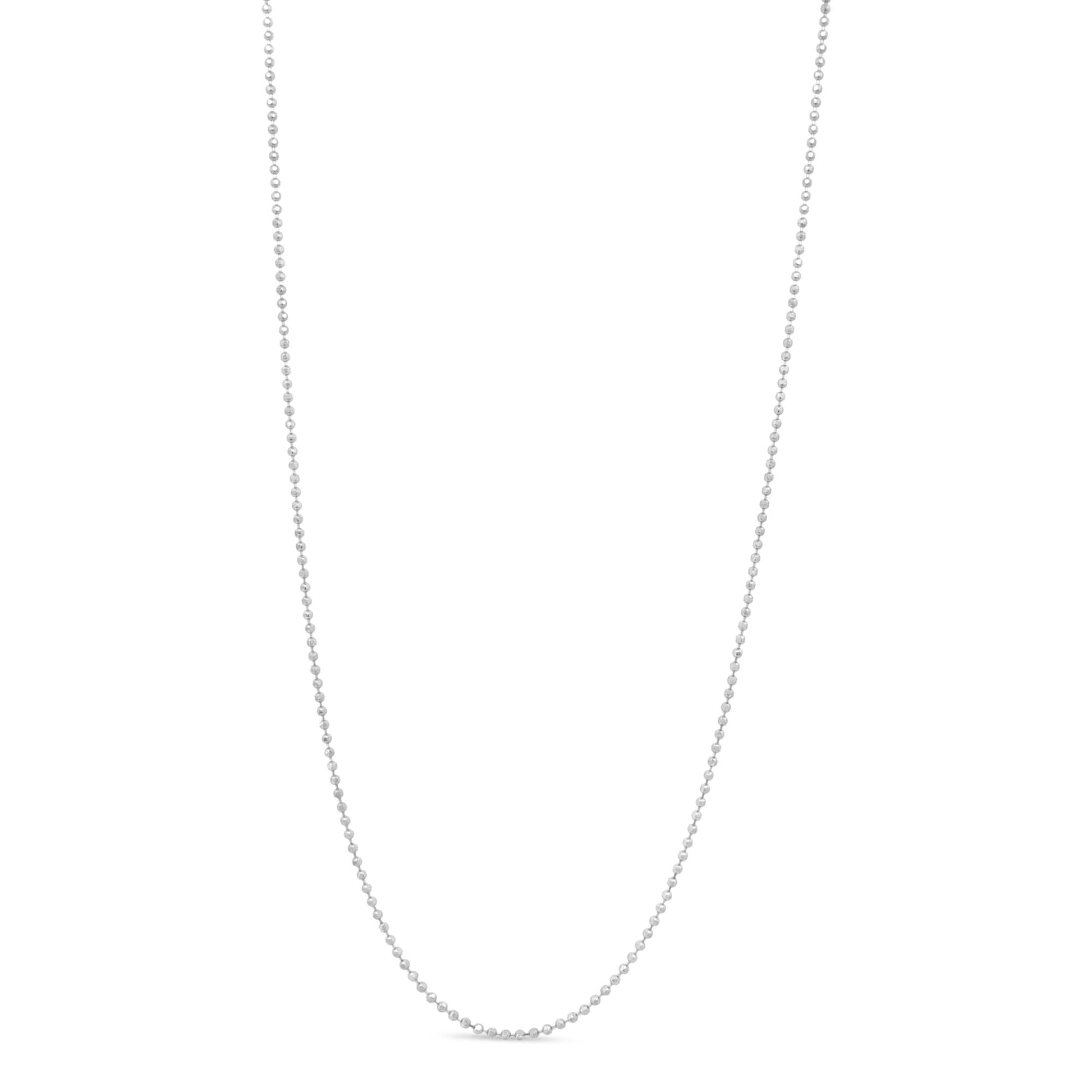 .925 Sterling Silver 0.7mm Slim and Dainty Unisex 18’’ Inch Ball Bead Chain