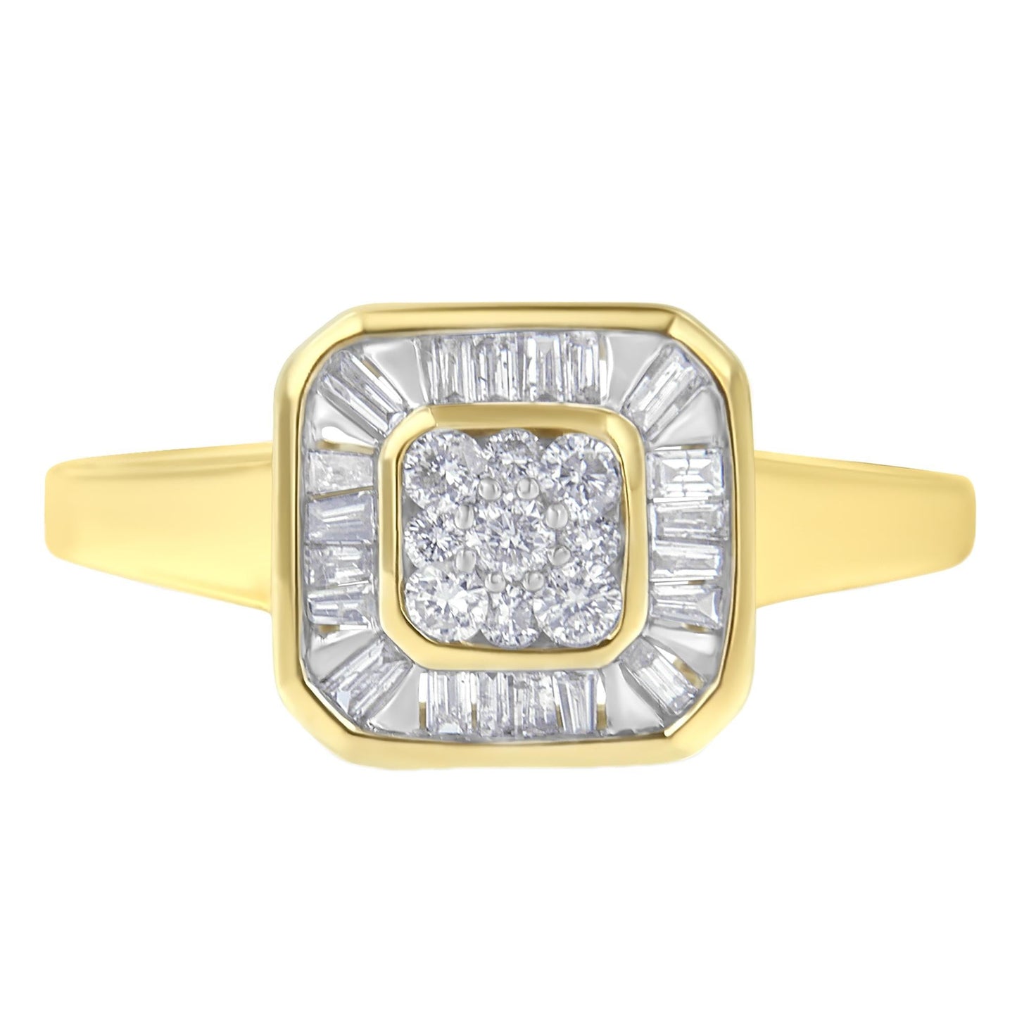 10K Yellow Gold Diamond Cocktail Ring (1/2 Cttw I-J Color SI2-I1 Clarity)