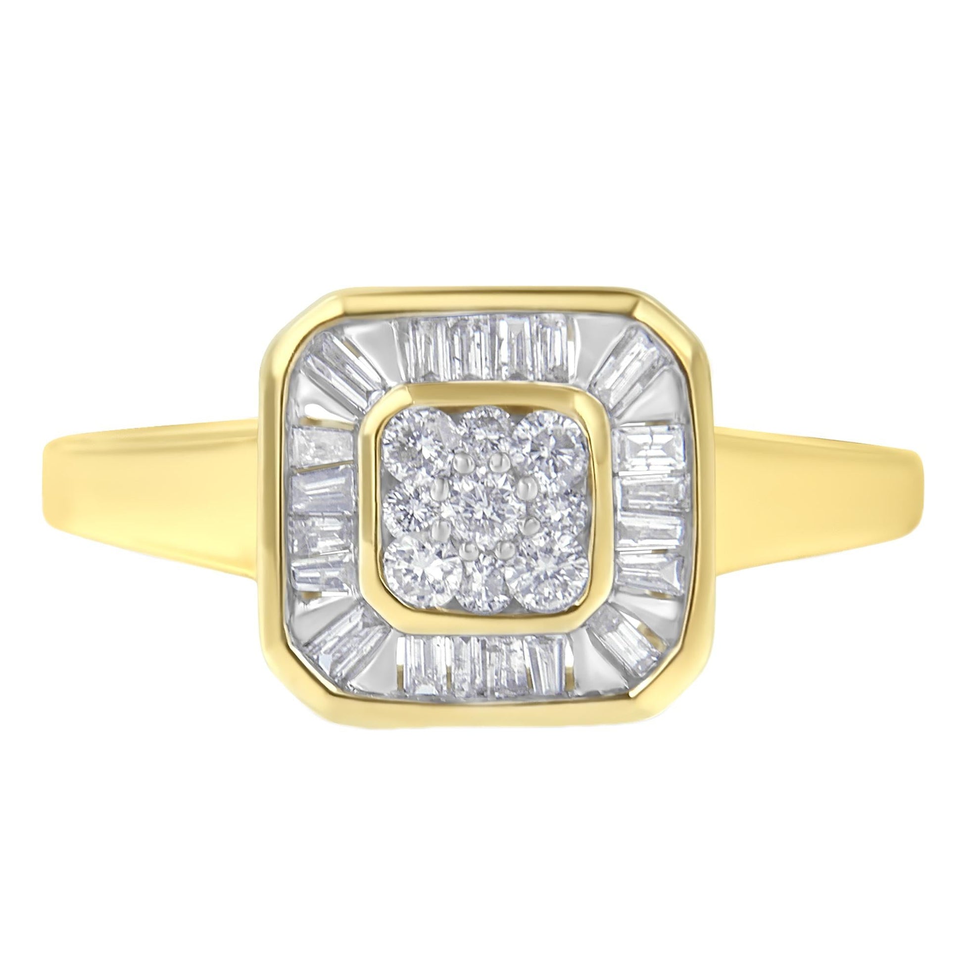 10K Yellow Gold Diamond Cocktail Ring (1/2 Cttw I-J Color SI2-I1 Clarity)