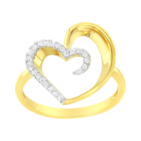 14KT Yellow Gold 1/10 ctw. Diamond Heart Shape Ring (K-L I1-I2)