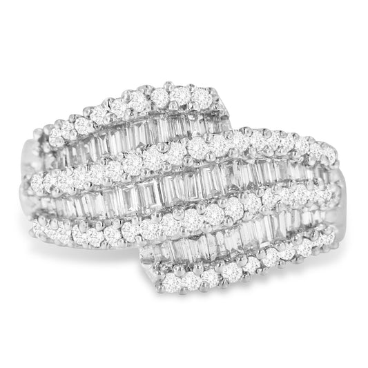 14K White Gold Diamond Cocktail Ring Band (1 3/4 Cttw H-I Color SI2-I1 Clarity)