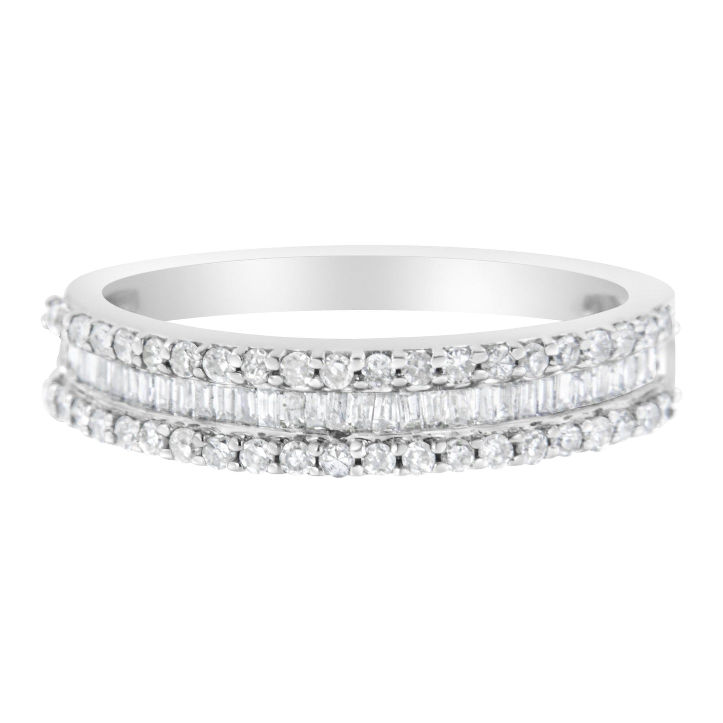 14KT White Gold 1/2 Cttw Diamond Modern Band Ring (H-I Color SI2-I1 Clarity)