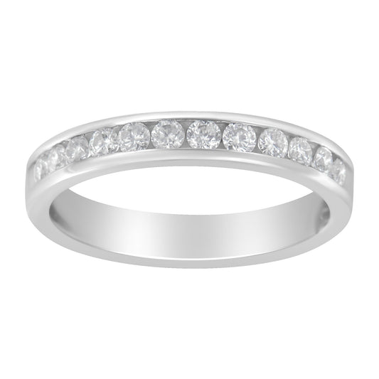 14K White Gold 1/2 cttw Diamond Band Ring (I-J Color I2-I3 Clarity) - 7