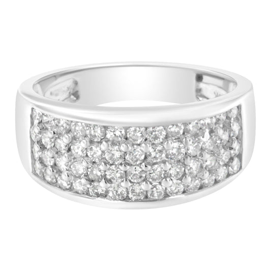 14K White Gold Round Cut Diamond Ring (1.0 Cttw H-I Color SI2-I1 Clarity) - 6.5