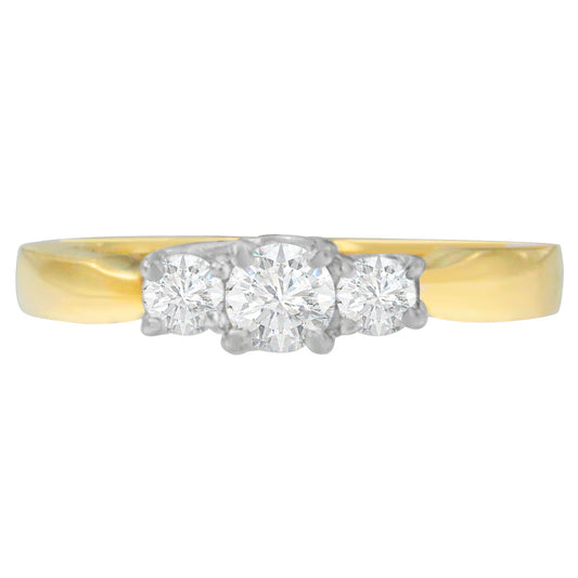 14K Two-Toned Gold 1/2 CTTW Round-cut Diamond Ring (G-H SI1-SI2)