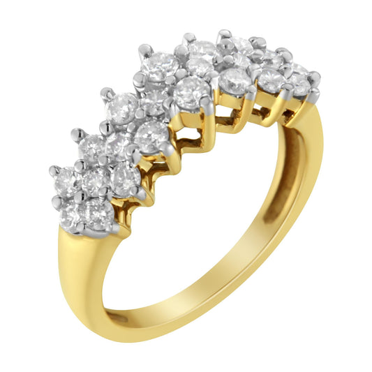 10K Yellow Gold Round Diamond Ring (1 cttw J-K Color I1-I2 Clarity) - 7