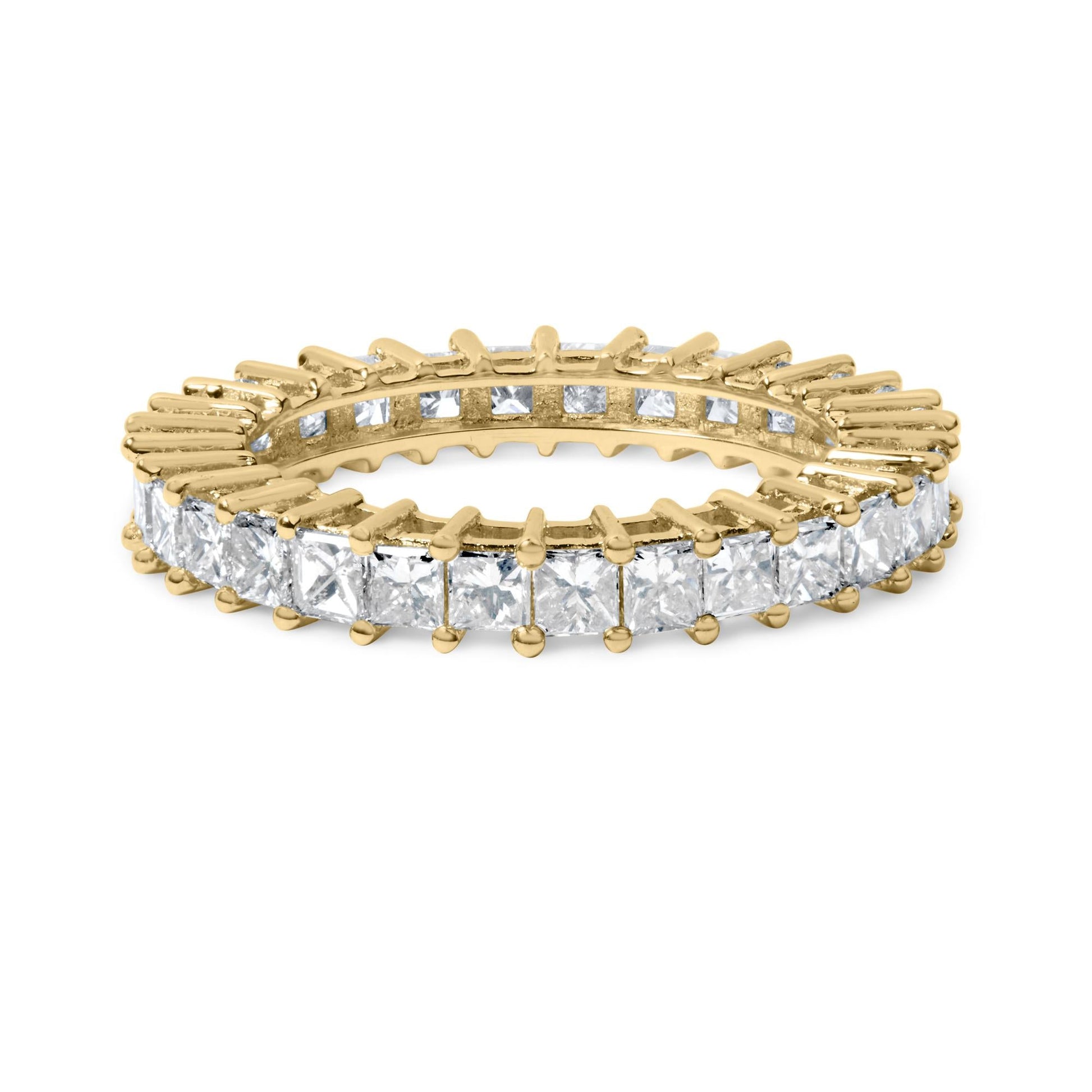 14K Yellow Gold 3.0 Cttw Shared Prong-Set Princess-cut Diamond Eternity Band