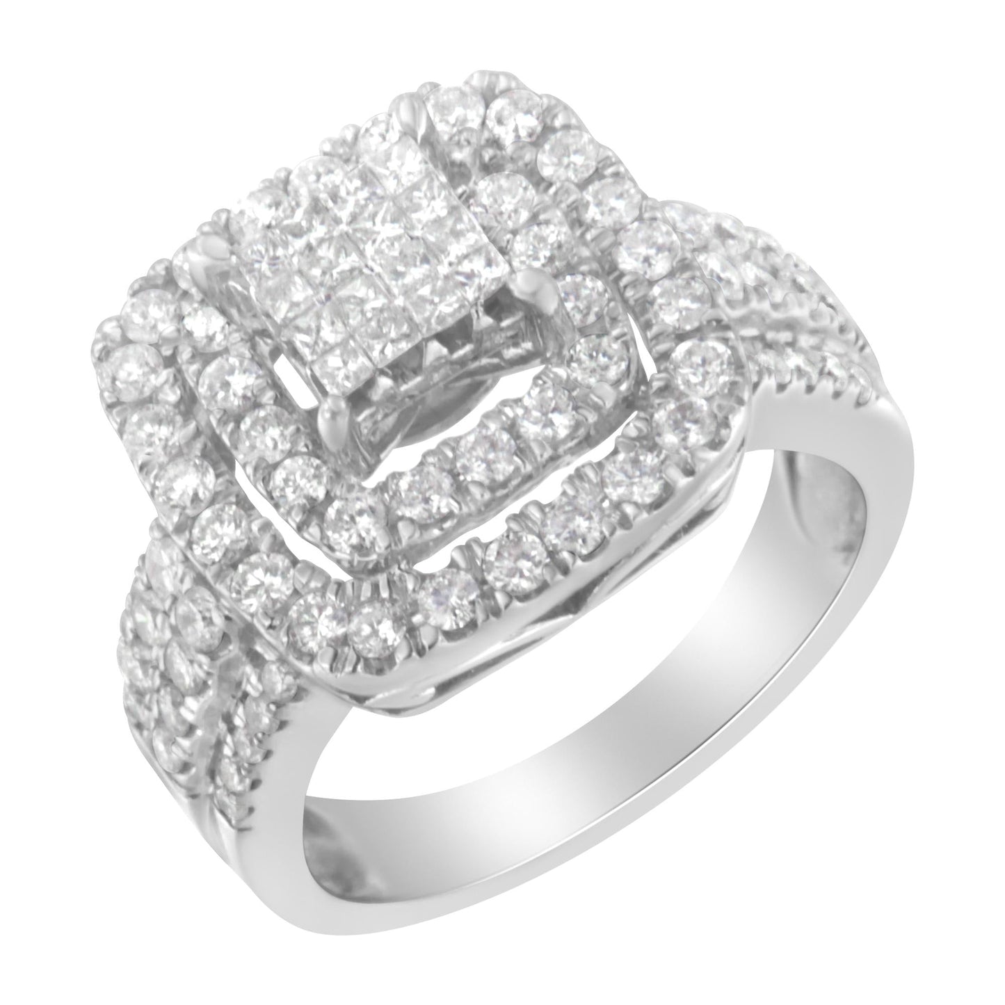 14KT White Gold Diamond Cocktail Ring (1 1/2 cttw H-I Color SI2-I1 Clarity)