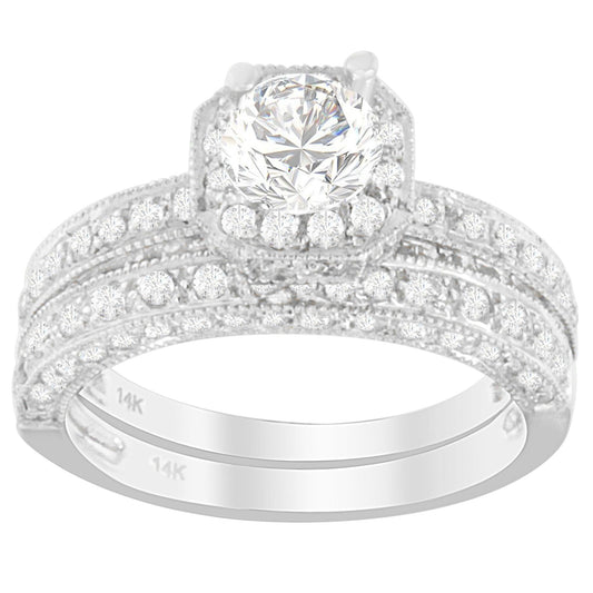 14K White Gold 1 ct. TDW Round Cut Diamond Ring (G-H I1-I2)