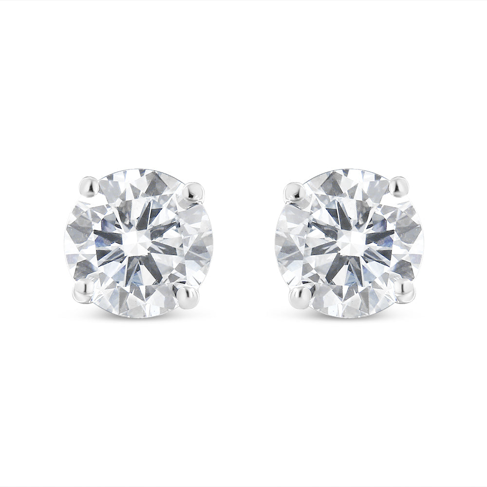 14K White Gold 1-1/2 Cttw Round Brilliant-Cut Diamond Classic 4-Prong Stud