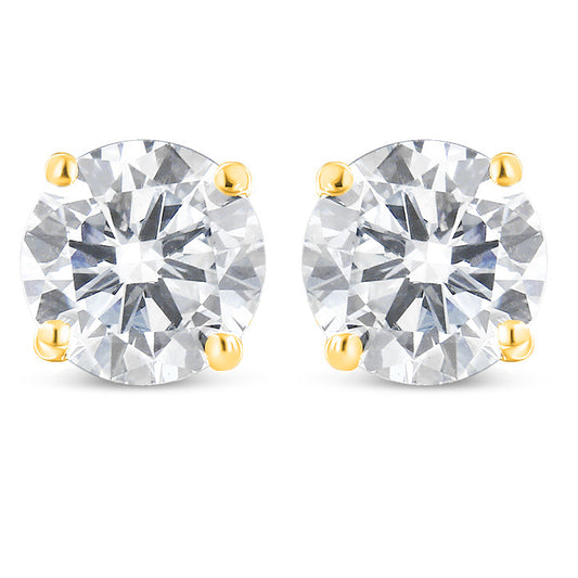 10K Yellow Gold 1.00 Cttw Round Brilliant-Cut Diamond Classic 4-Prong Stud