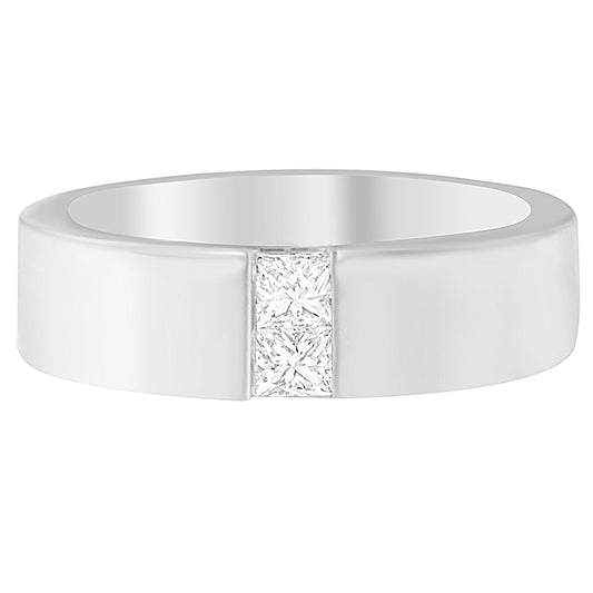 Men’s 14K White Gold 1/4 ct.TDW Diamond Channel Band Ring (G-H VS1-VS2)