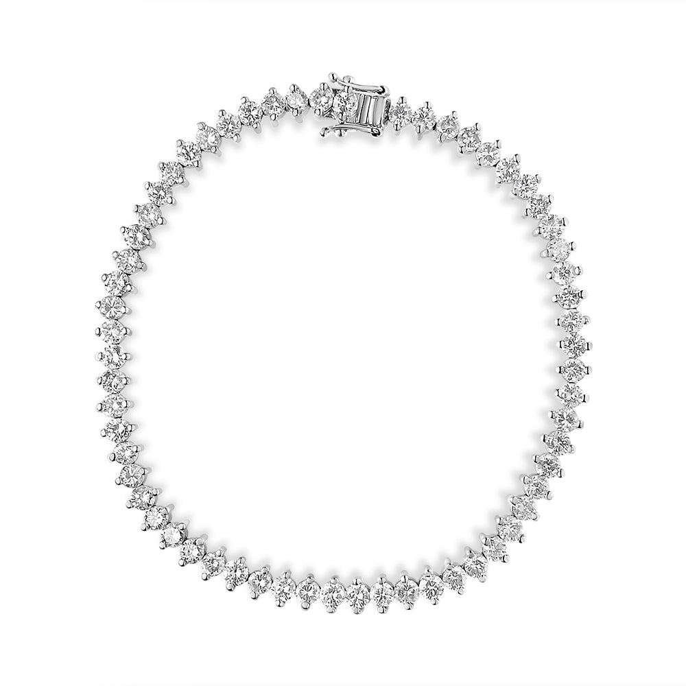 14K White Gold 5 1/2 Cttw Round Diamond 2-Prong Tennis Bracelet (H-I Color