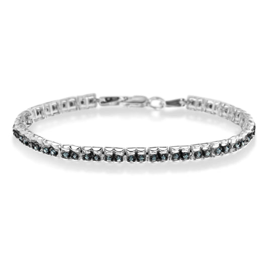 Black Rhodium over.925 Sterling Silver 1.0 Cttw Rose Cut Diamond Double-Link