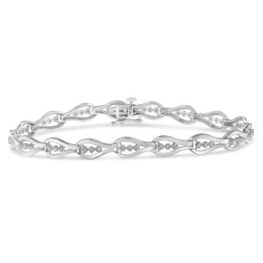 Sterling Silver Diamond Link Bracelet (0.5 cttw I-J Color I3 Clarity)