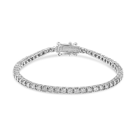 14K White Gold 2.0 Cttw Miracle Set Round-Cut Lab Grown Diamond Illusion