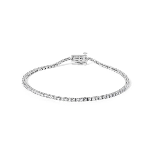 .925 Sterling Silver 2.0 Cttw Round Lab-Grown Diamond Tennis Bracelet (F-G