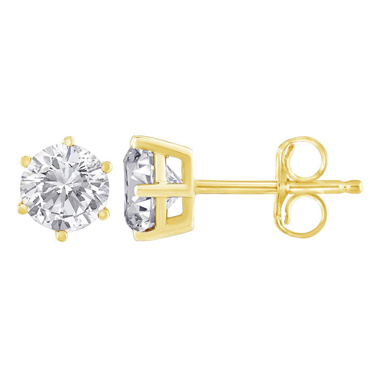 18K Yellow Gold 1-1/2 Cttw Round Brilliant-Cut Near Colorless Diamond Classic