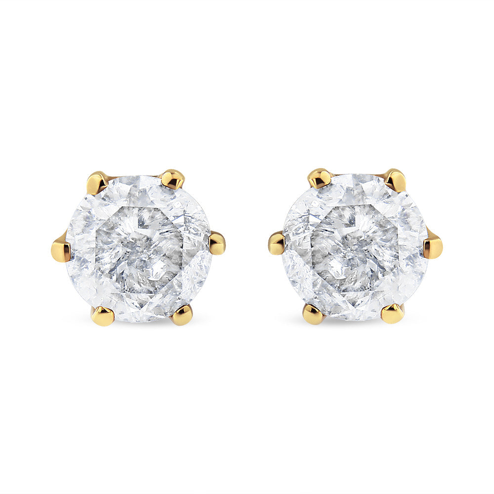 AGS Certified 2.00 Cttw Round Brilliant-Cut Diamond 14K Yellow Gold 6-Prong-Set