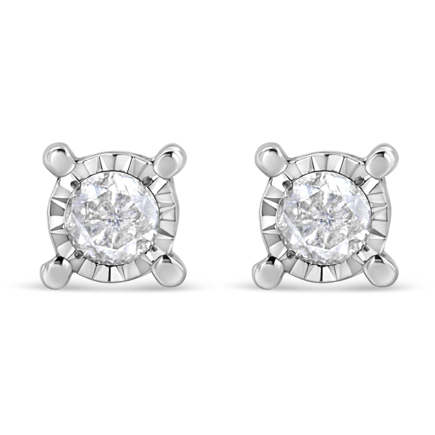 .925 Sterling Silver 1.0 Cttw Round Brilliant-Cut Diamond Miracle-Set Solitaire