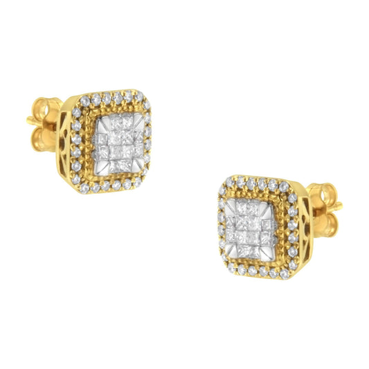 10KT Yellow Gold Diamond Stud Earrings (1/2 cttw H-I Color SI2-I1 Clarity)