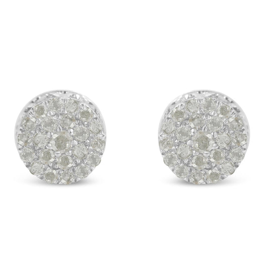 10k White Gold Diamond Cluster Stud Earrings (0.5 cttw, I-J Color, I2-I3 Clarity)