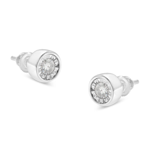 10K White Gold Diamond Floral Stud Earrings (3/8 cttw I-J Color I2-I3 Clarity)