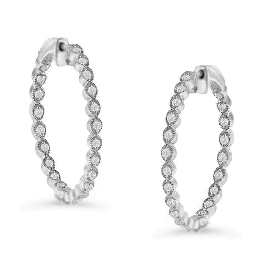 Sterling-Silver Diamond Hoop Earring (3/4 cttw I-J Color I3 Clarity)