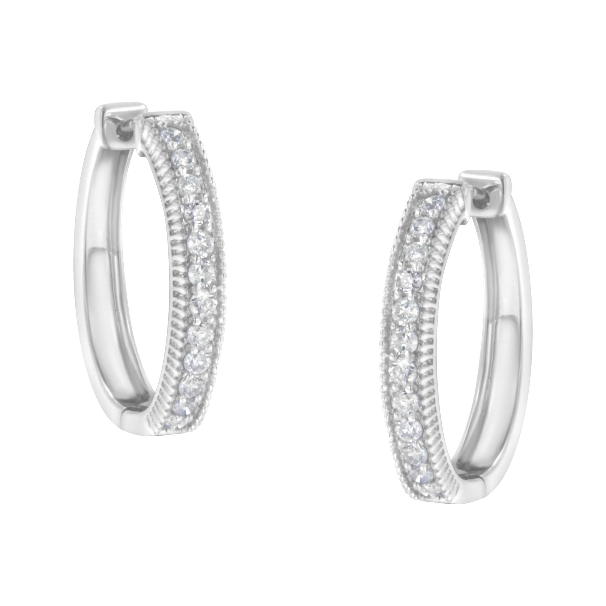 10KT White Gold Diamond Hoop Earring (1.00 cttw H-I Color I1-I2 Clarity)