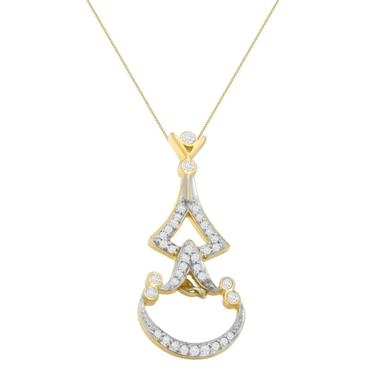 14K Yellow Gold 1/3 cttw Round Diamond Pendant Necklace (H-I SI2-I1)