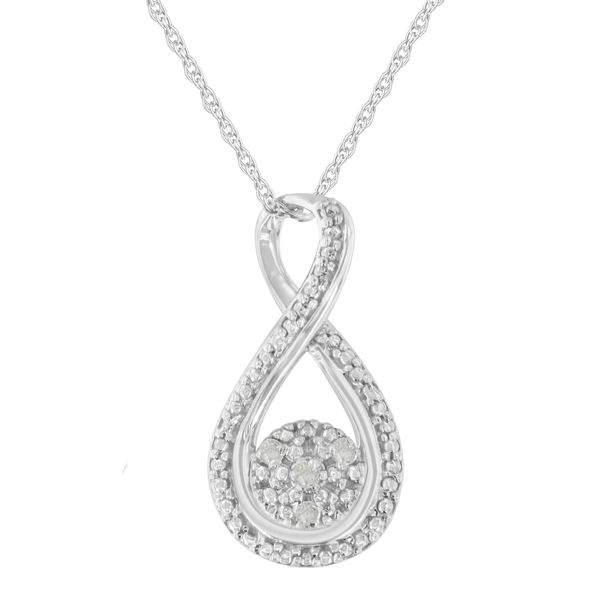 .925 Sterling Silver Diamond Accent Infinity 18’’ Pendant Necklace (I-J