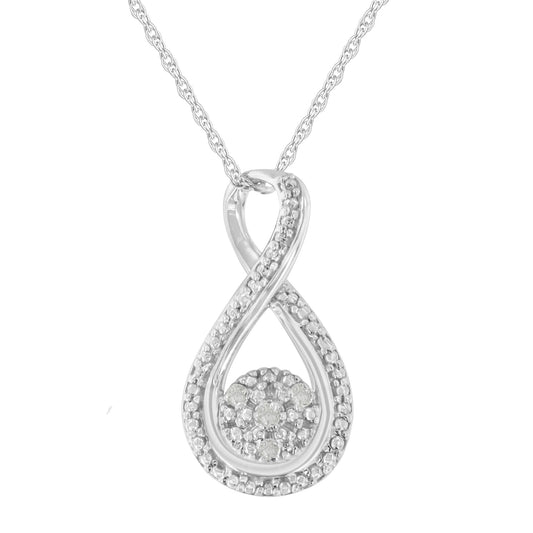 .925 Sterling Silver Diamond Accent Infinity 18’’ Pendant Necklace (I-J