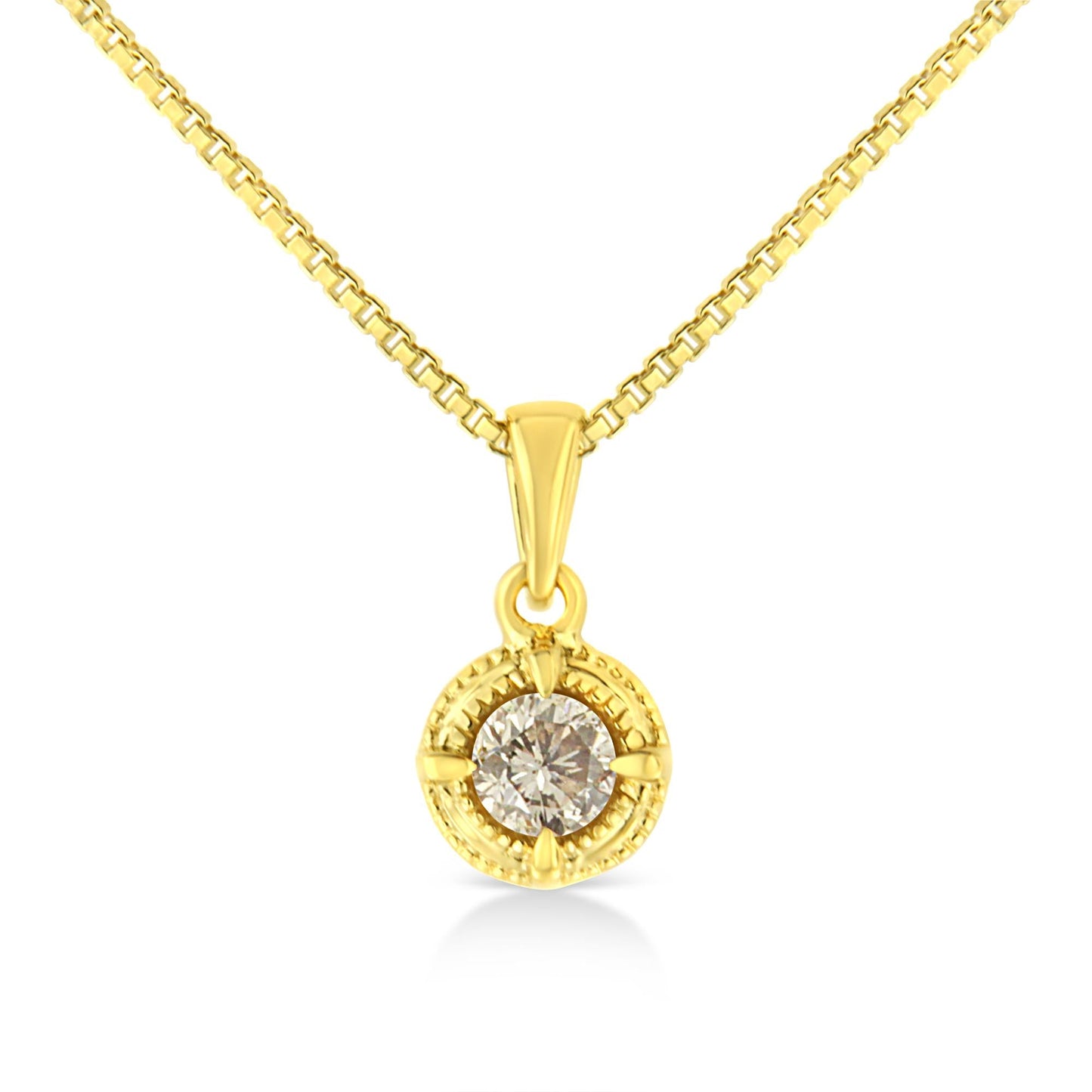 14K Yellow Gold Plated.925 Sterling Silver Brilliant Round Cut Diamond