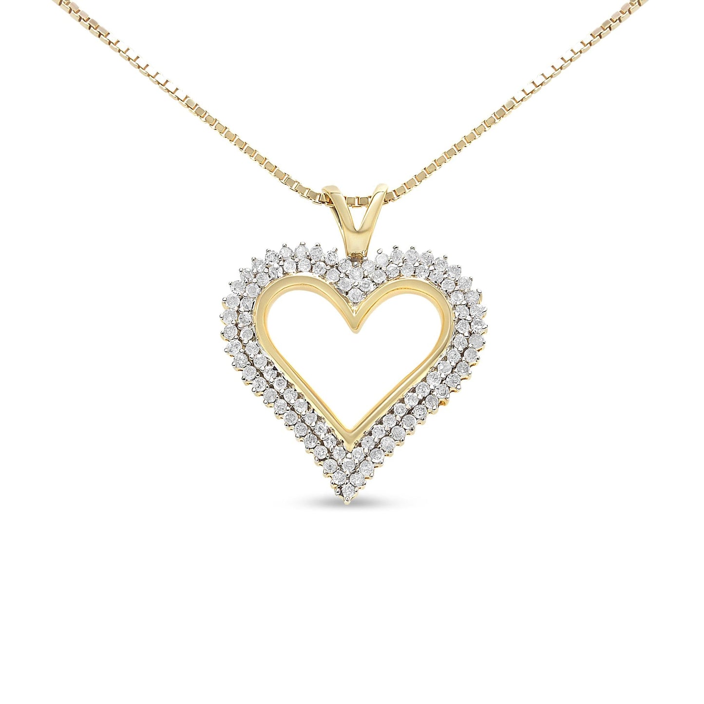 .925 Sterling Silver Diamond Heart 18" Pendant Necklace (I-J Color, I2-I3 Clarity)