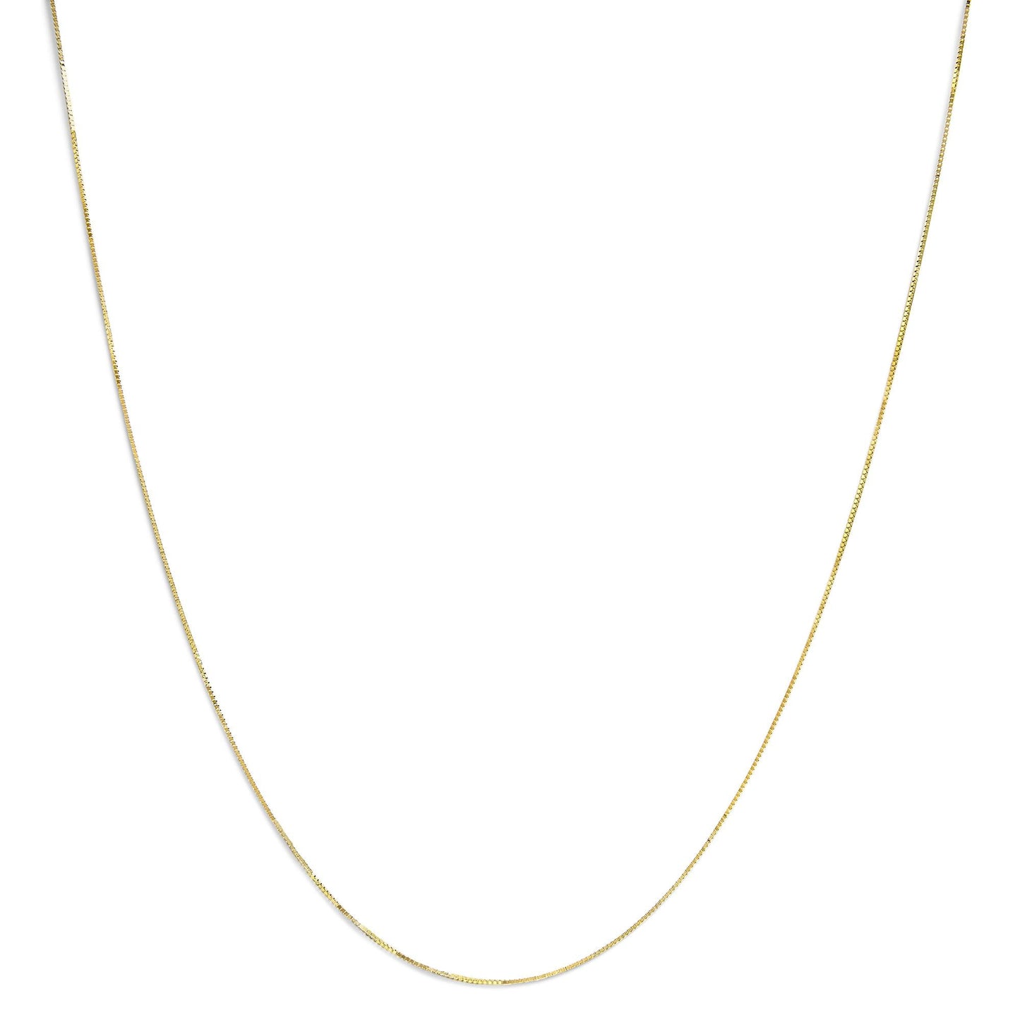 Unisex Solid 14K Gold 0.75mm Classic Box Chain Necklace - Chains/Chains/Chains