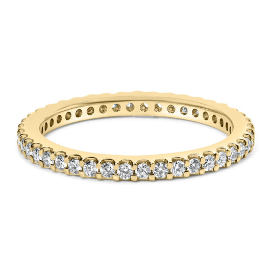 14K Yellow Gold Shared Prong Set Round Diamond Eternity Band Ring (G-H Color