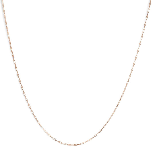 Unisex Solid 14K Gold 1.5mm Paperclip Chain Necklace - Choice of Length