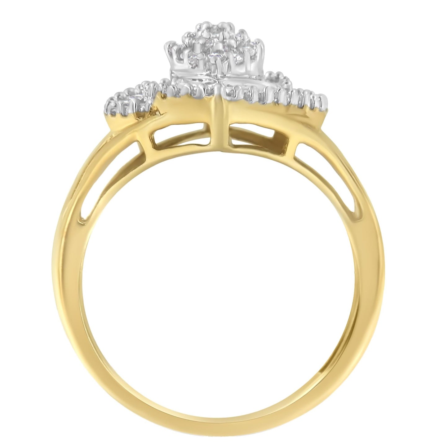 10K Yellow Gold Diamond Cocktail Ring (1/2 Cttw J-K Color I2-I3 Clarity)