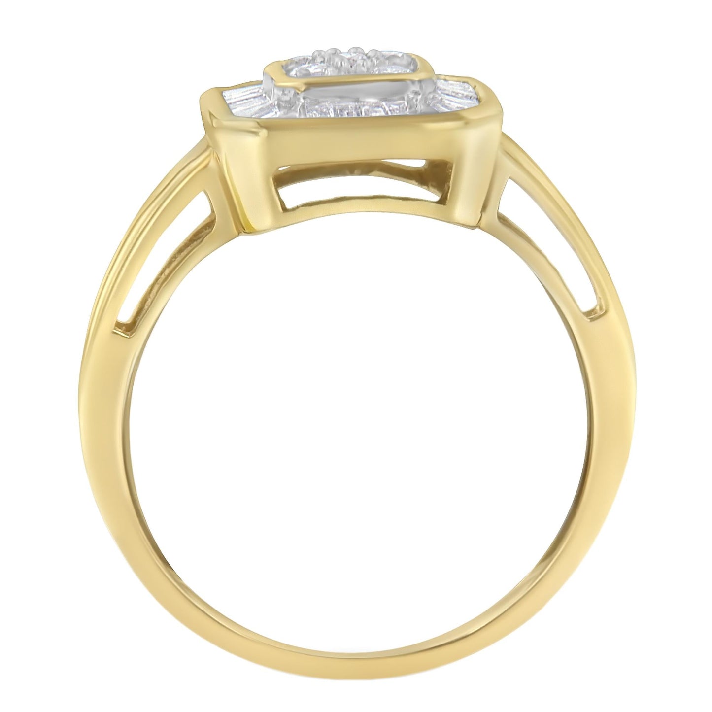 10K Yellow Gold Diamond Cocktail Ring (1/2 Cttw I-J Color SI2-I1 Clarity)