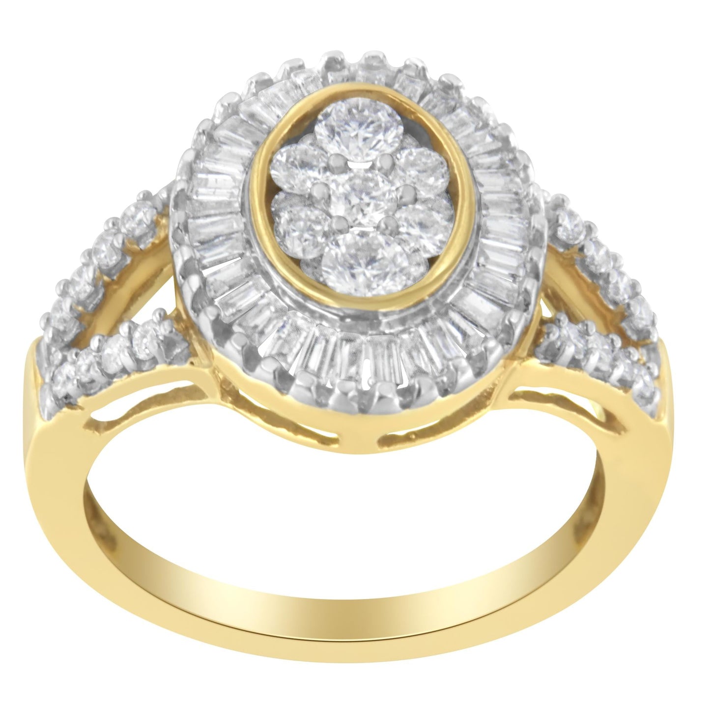 10kt Yellow Gold Diamond Cocktail Ring (1 cttw H-I Color SI2-I1 Clarity) - 7