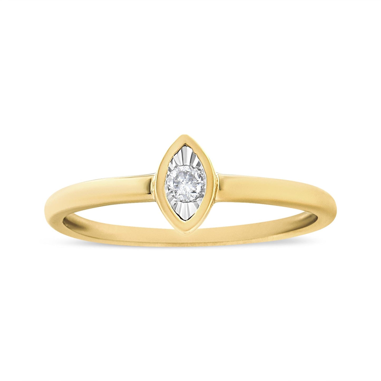 14K Yellow Gold Plated.925 Sterling Silver 1/20 Cttw Miracle Set Diamond Ring