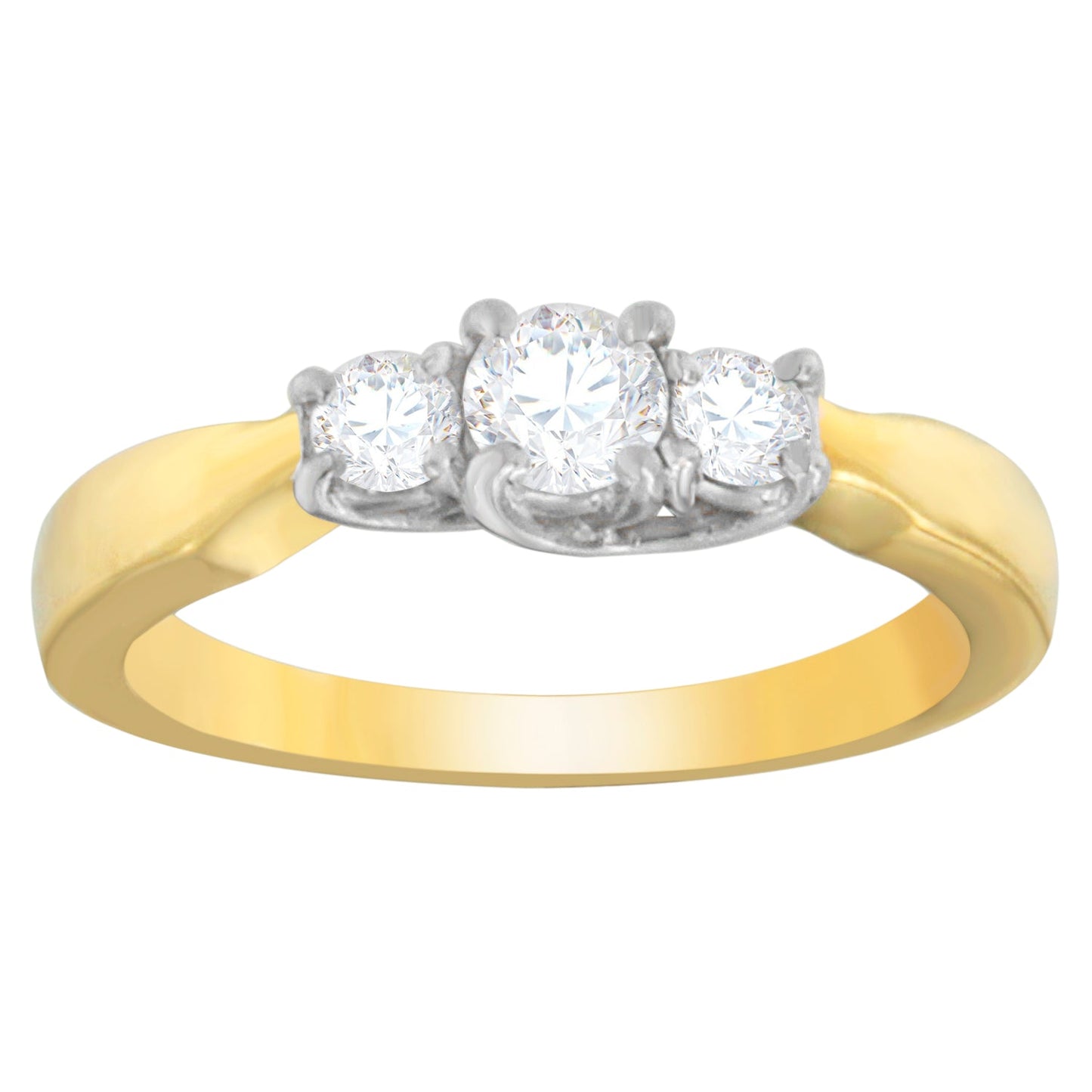 14K Two-Toned Gold 1/2 CTTW Round-cut Diamond Ring (G-H SI1-SI2)