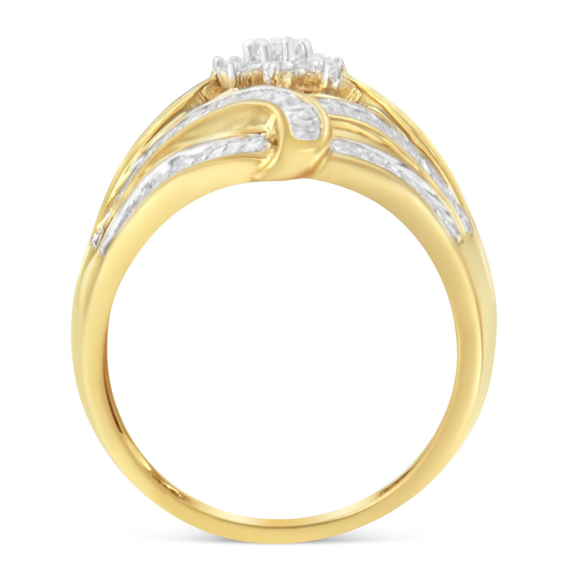 10K Yellow Gold Diamond Ring (1 Cttw I-J Color I2-I3 Clarity)