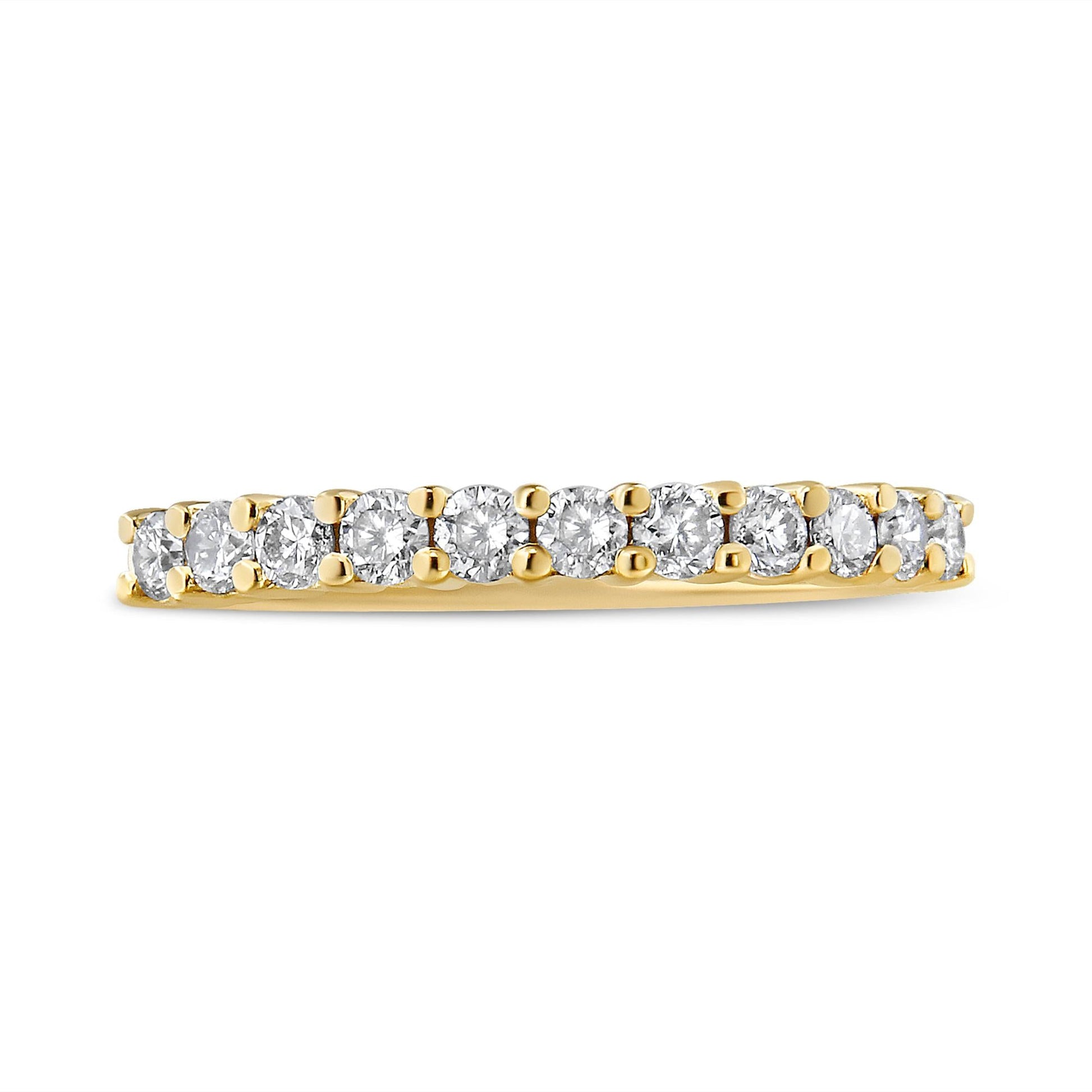 IGI Certified 1/2 Cttw Diamond 10K Yellow Gold Prong Set Fluted Band Style