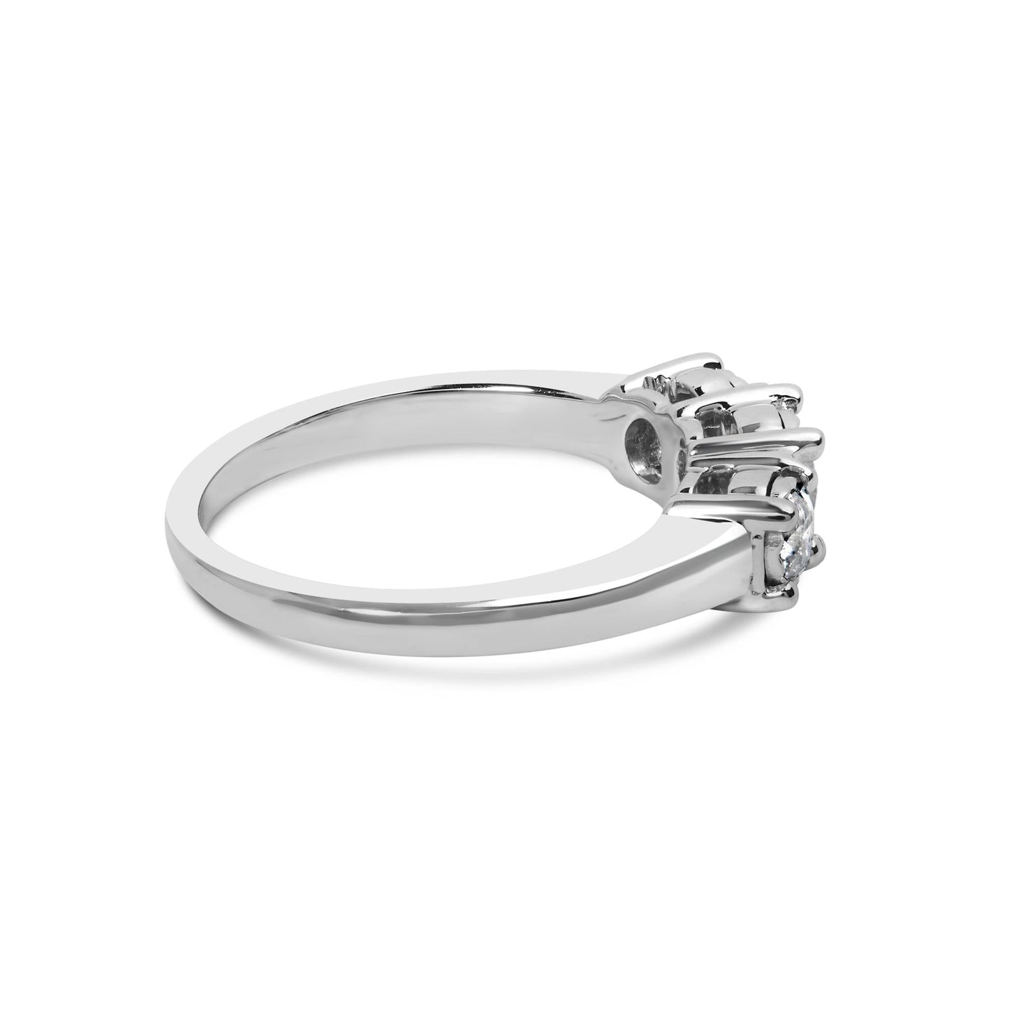 14K White Gold 1/2 Cttw Miracle Set Round Lab Grown Diamond Three Stone