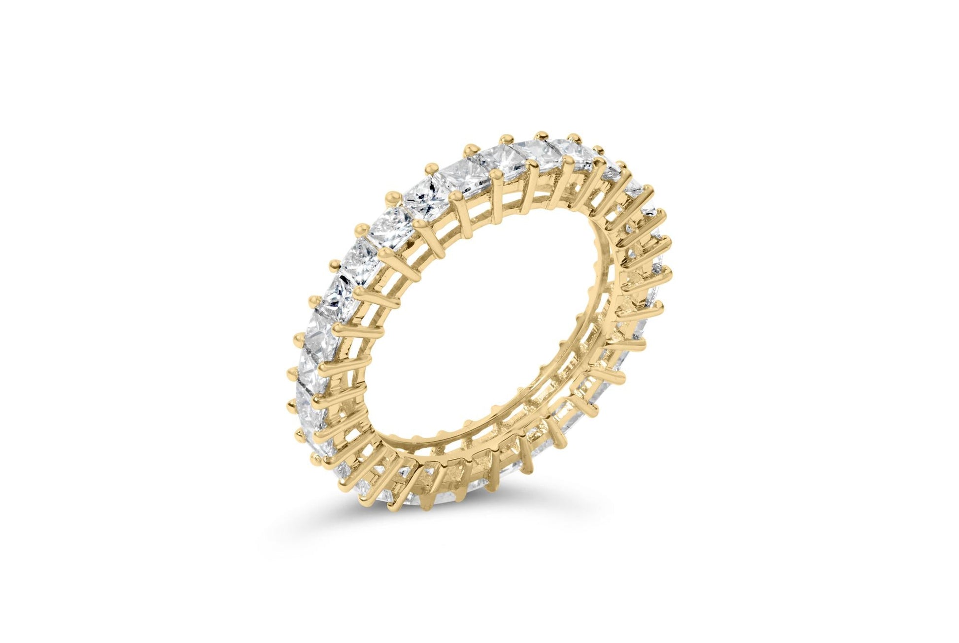 14K Yellow Gold 3.0 Cttw Shared Prong-Set Princess-cut Diamond Eternity Band