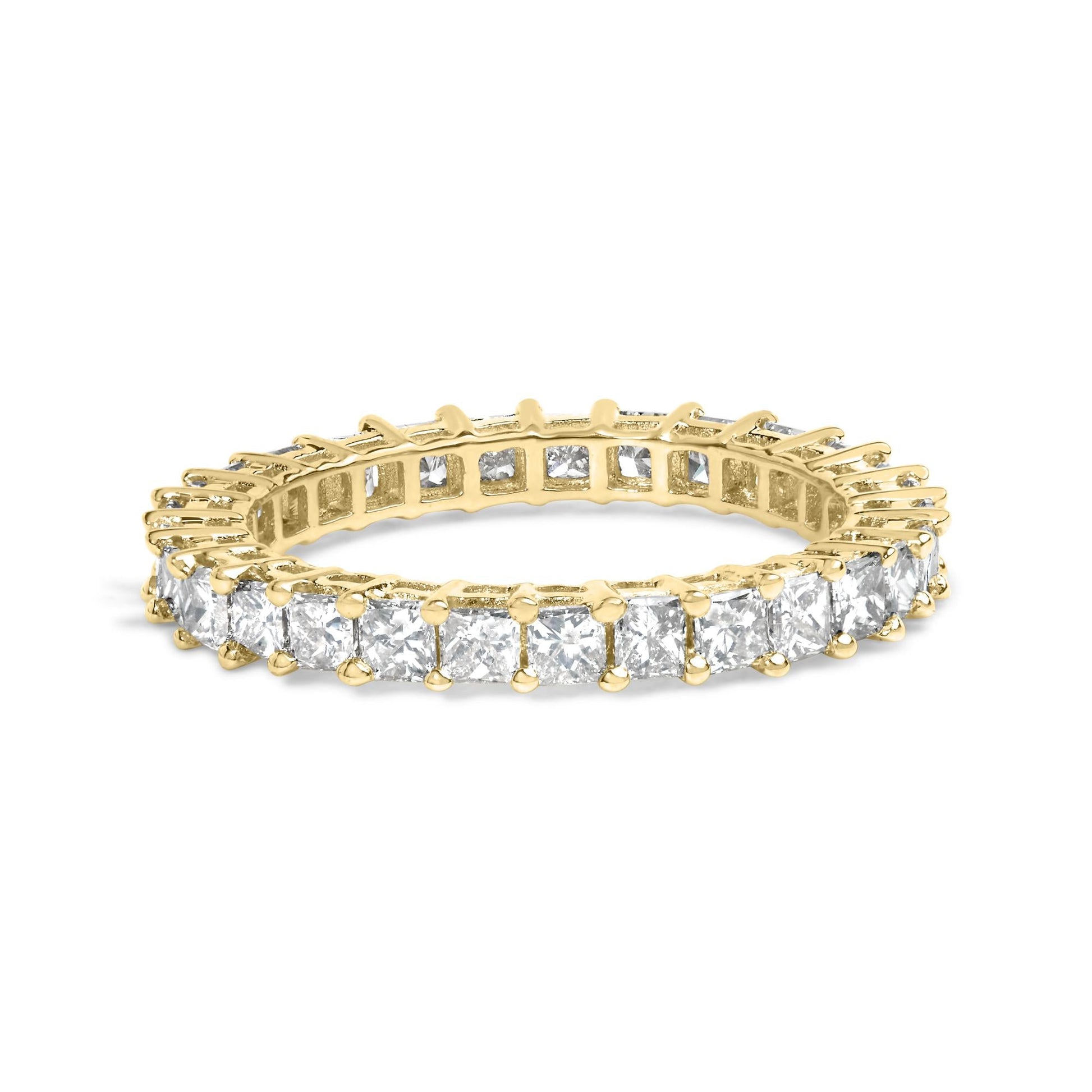 14K Yellow Gold 2.00 Cttw Shared Prong Set Princess Cut Diamond Eternity Band