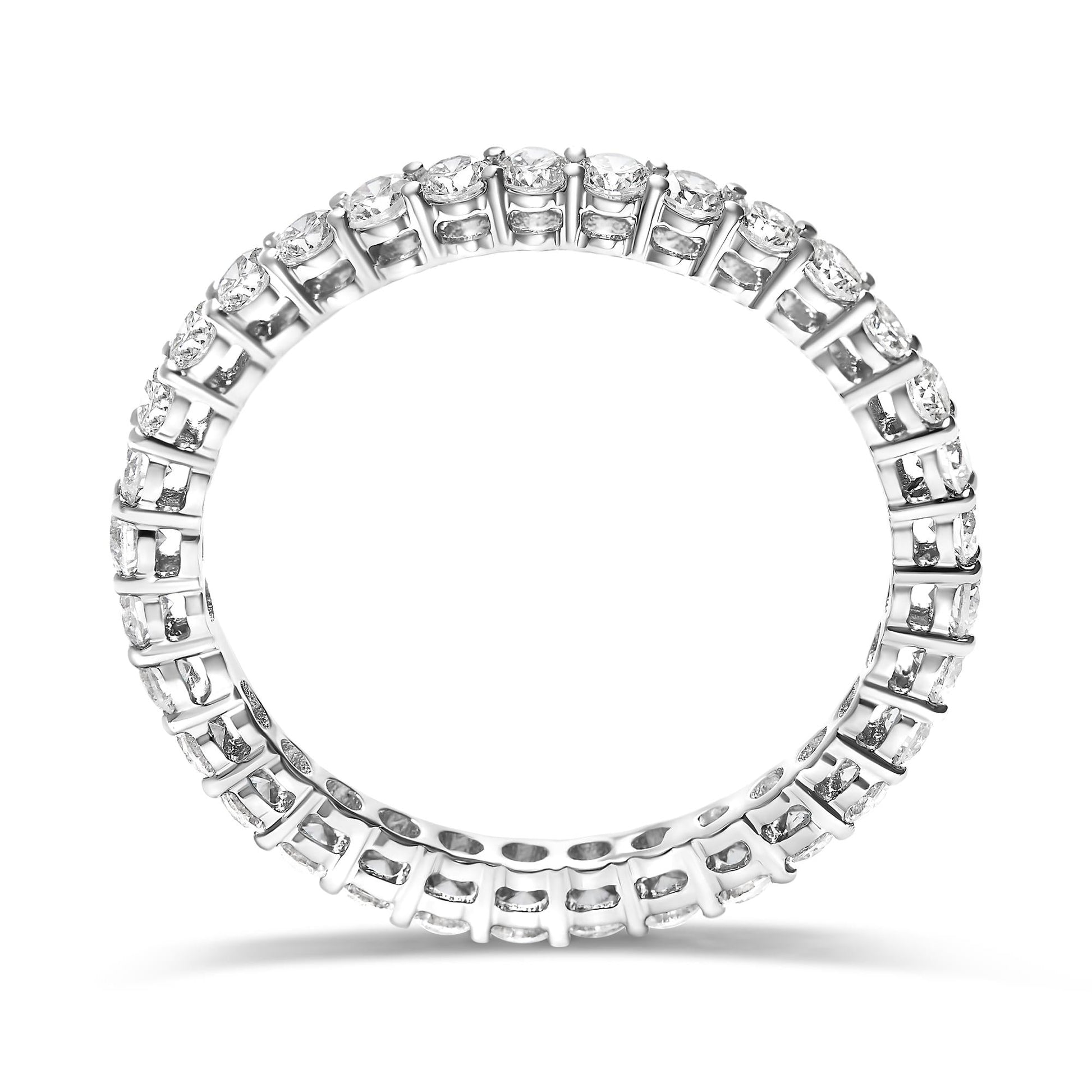 14K White Gold 1.00 Cttw Lab-Grown Diamond Shared Prong Set Eternity Band Ring