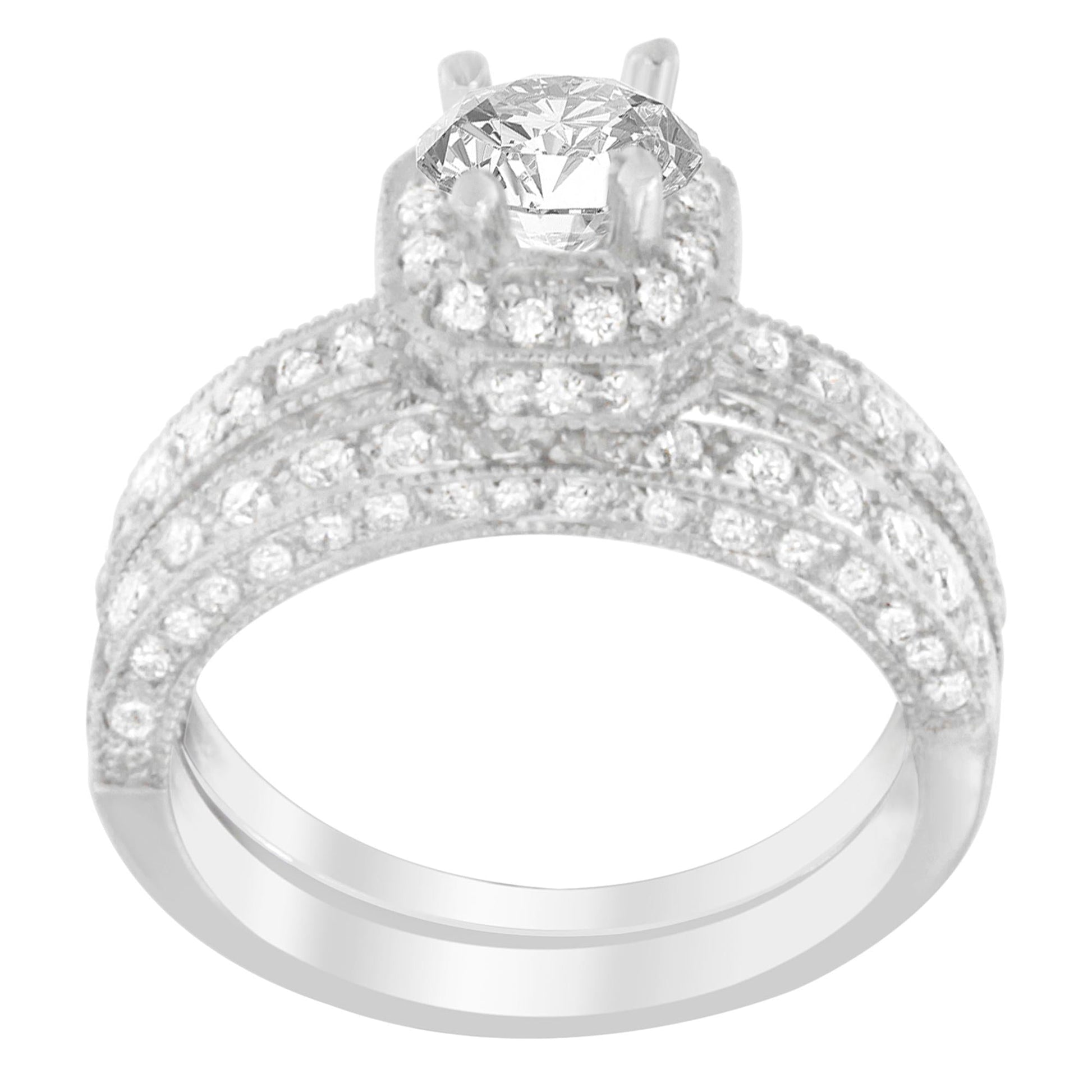 14K White Gold 1 ct. TDW Round Cut Diamond Ring (G-H I1-I2)