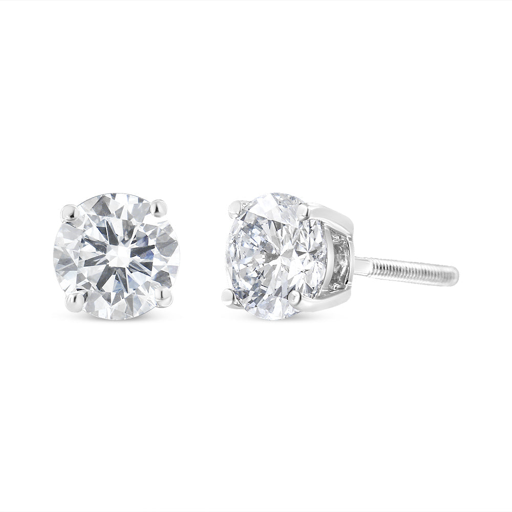 14K Gold 2.00 Cttw Lab Grown Round Brilliant-Cut Diamond Classic 4-Prong Stud